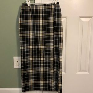 Vintage Plaid Pencil Skirt